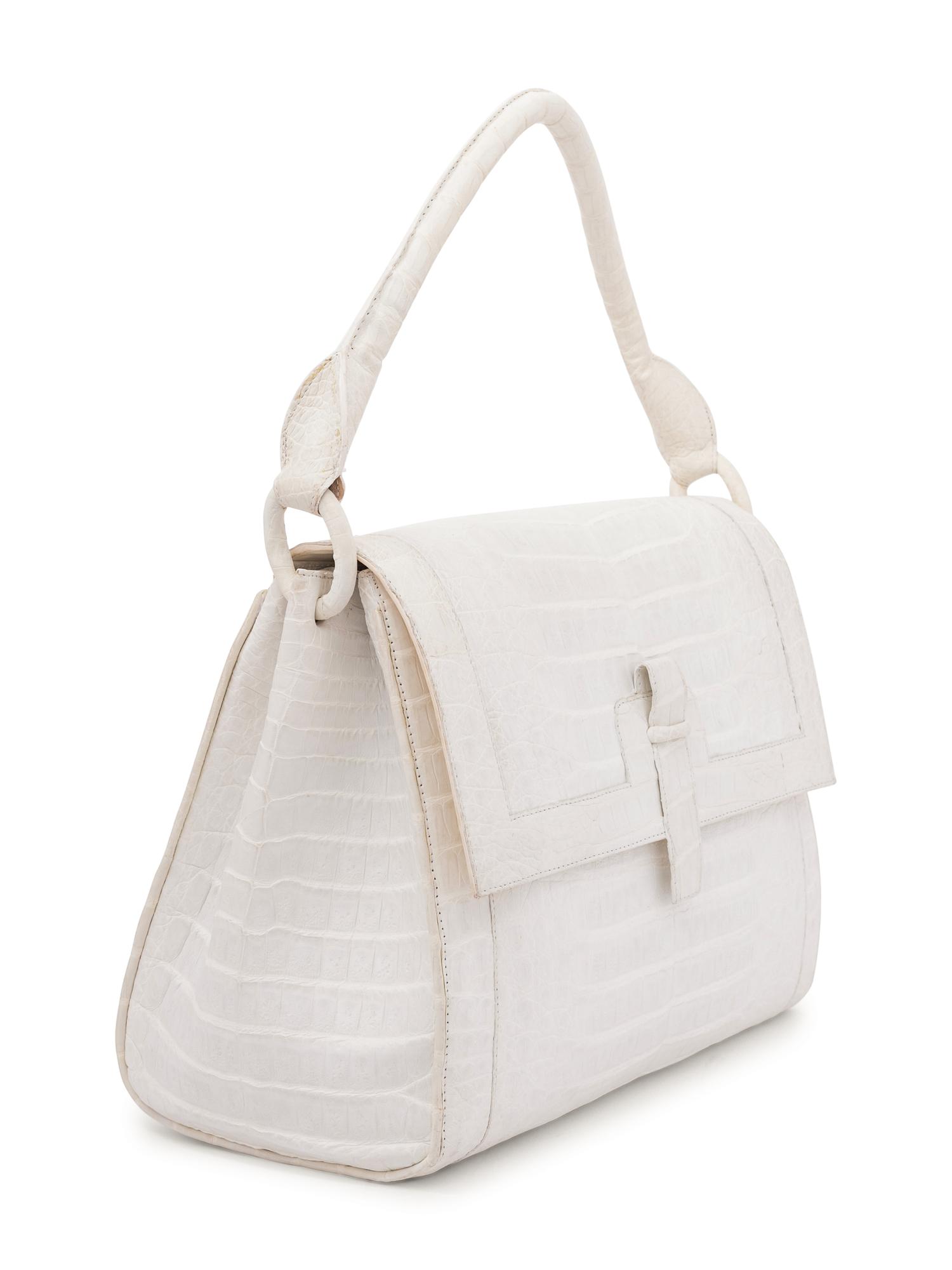 Nancy Gonzalez White Crocodile Bag, 2000s