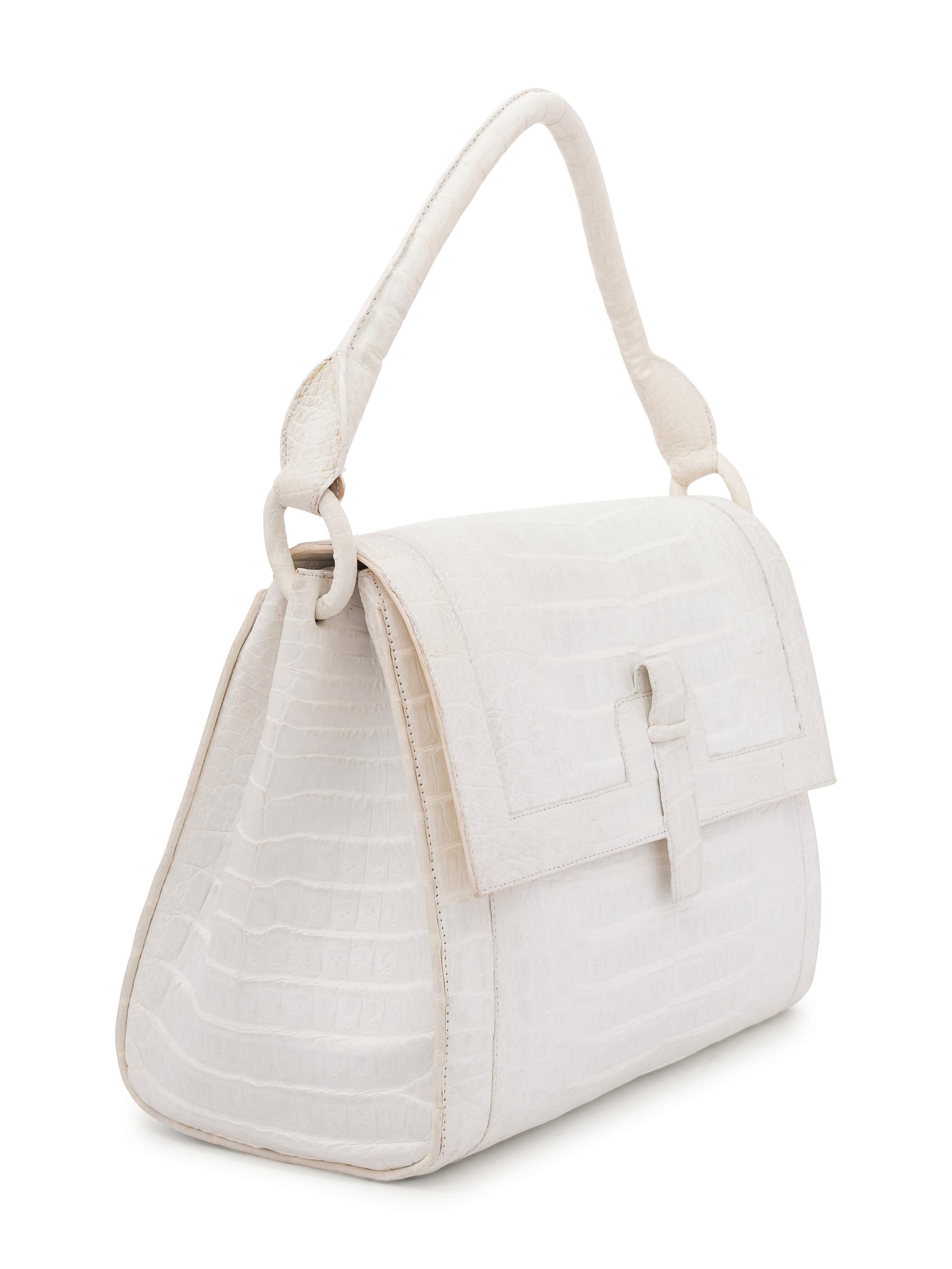 Nancy Gonzalez White Crocodile Bag, 2000s