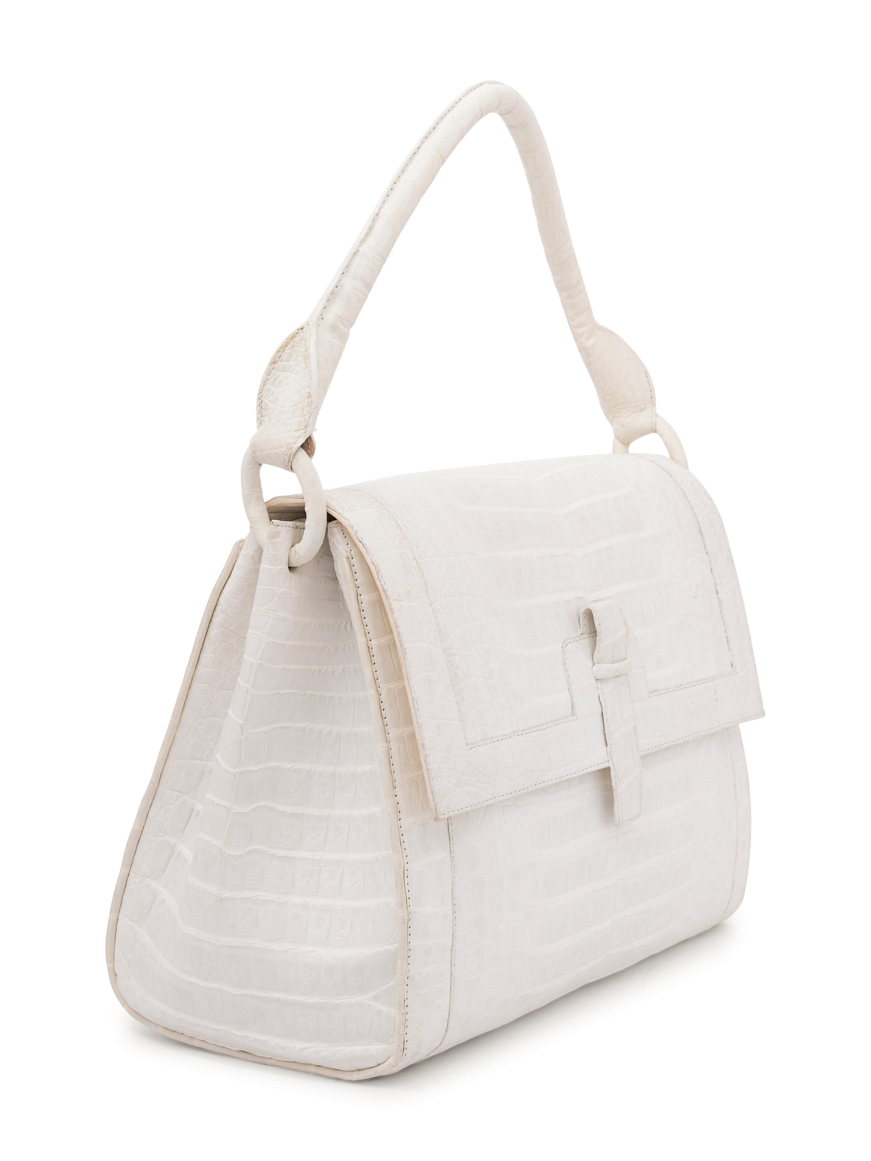 Nancy Gonzalez White Crocodile Bag, 2000s