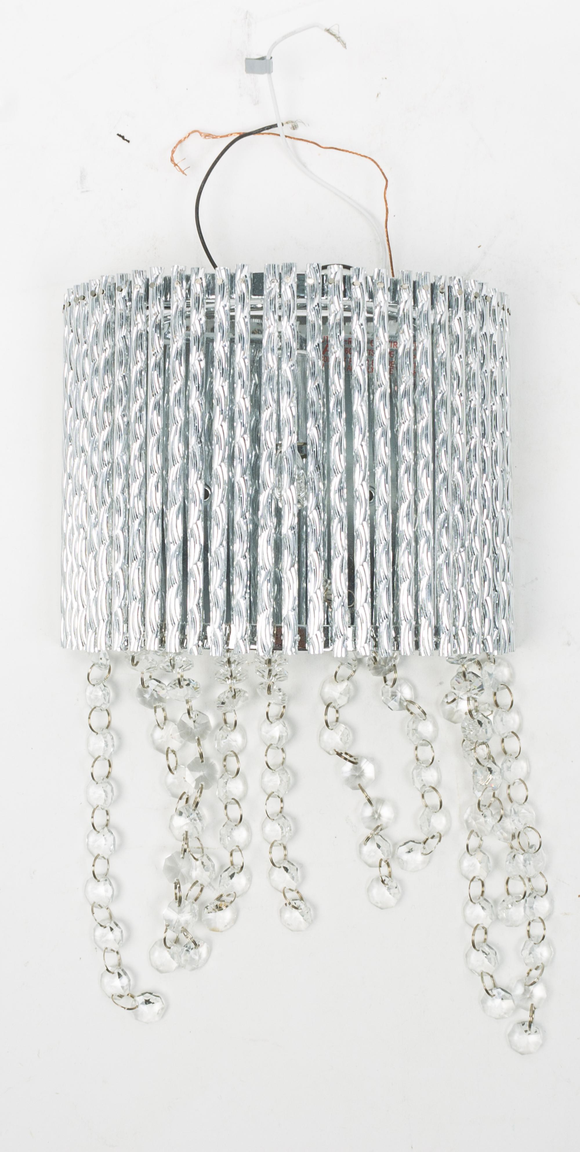 An Art Deco Glass Rod and Beaded Sconce Height 13 inches. — 20TH CENTURY
