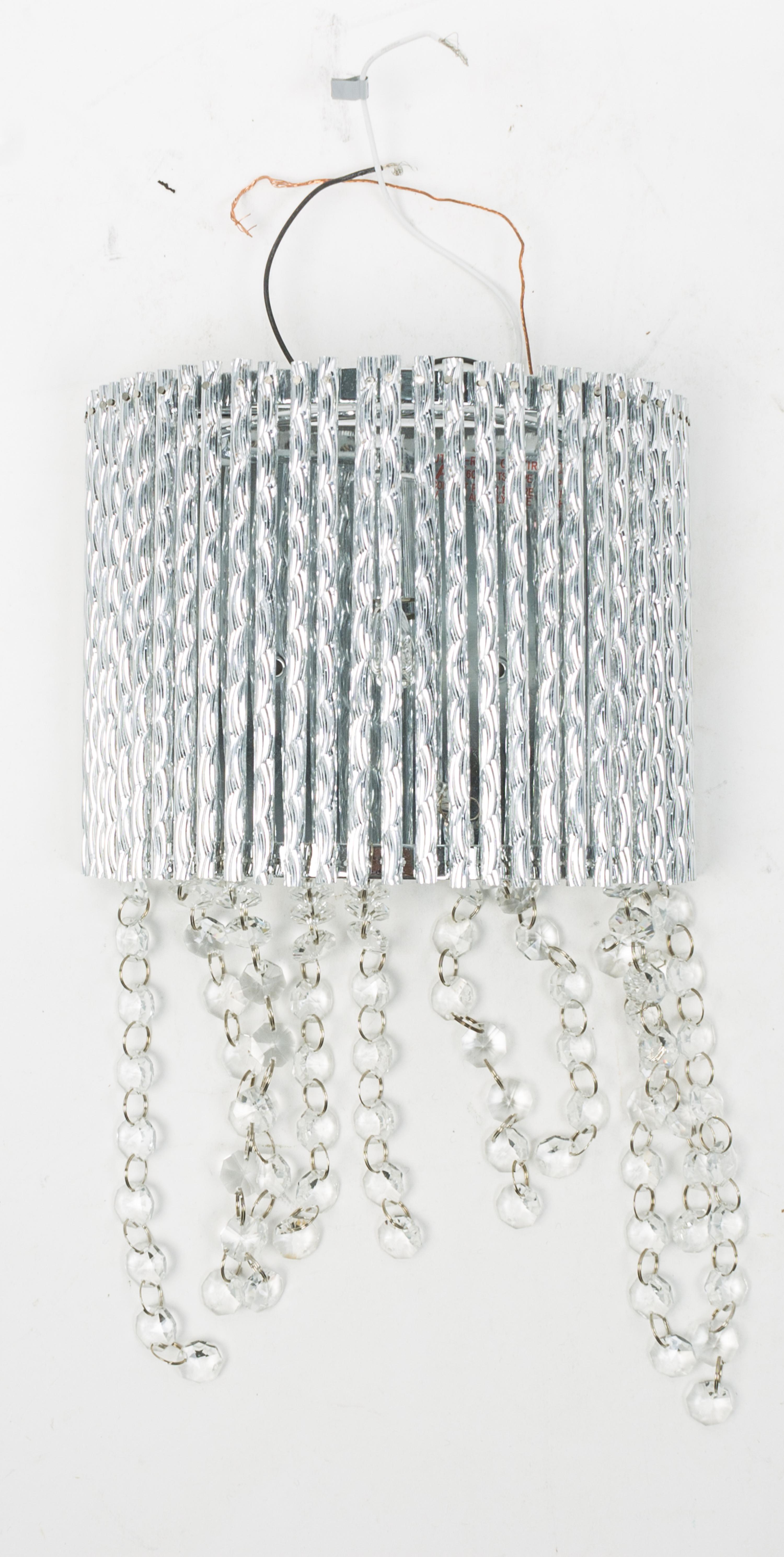 An Art Deco Glass Rod and Beaded Sconce Height 13 inches. — 20TH CENTURY