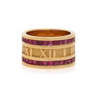 TIFFANY & CO., YELLOW GOLD AND RUBY 'ATLAS' RING
