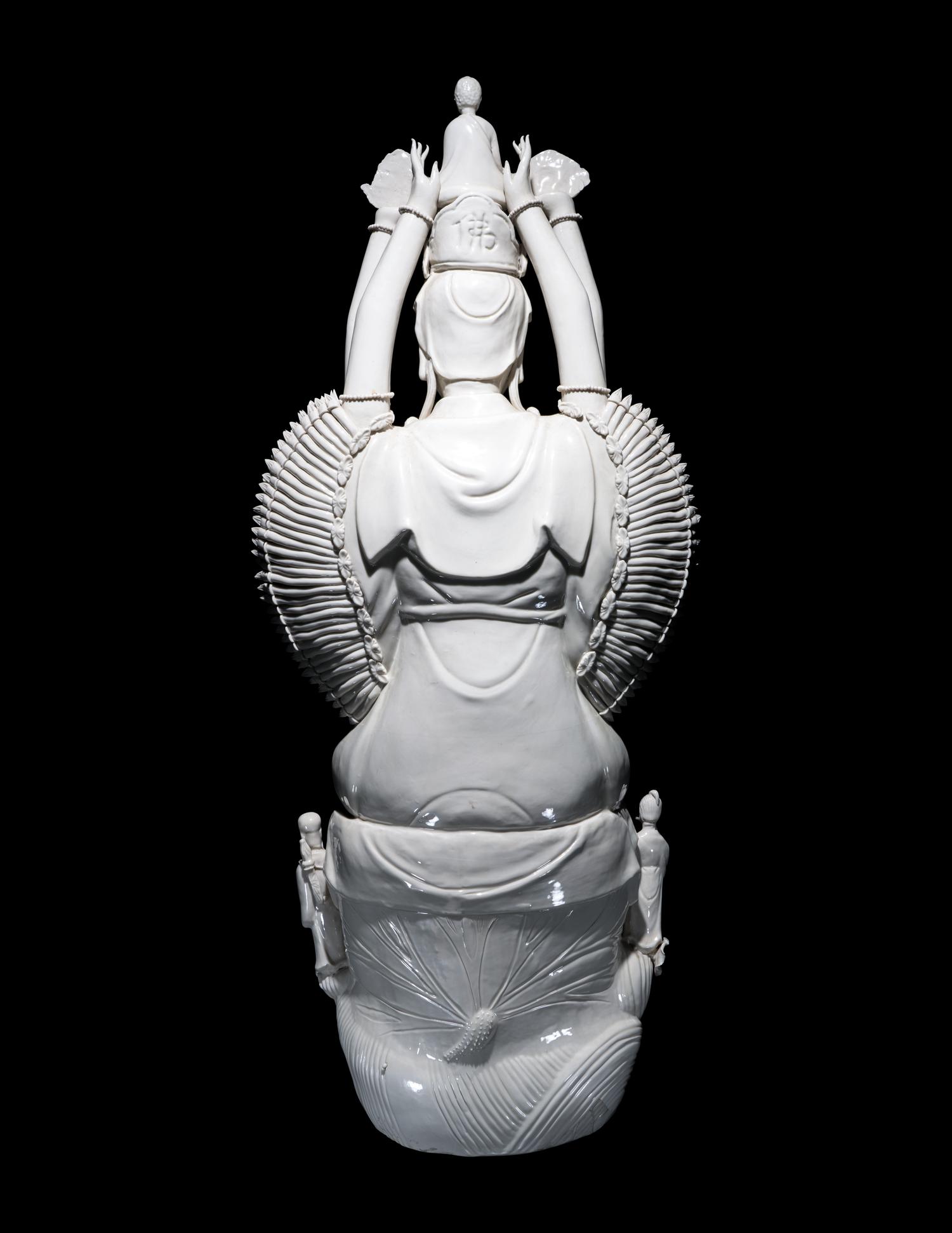 A Chinese Blanc-de-Chine Porcelain Figure of Guanyin