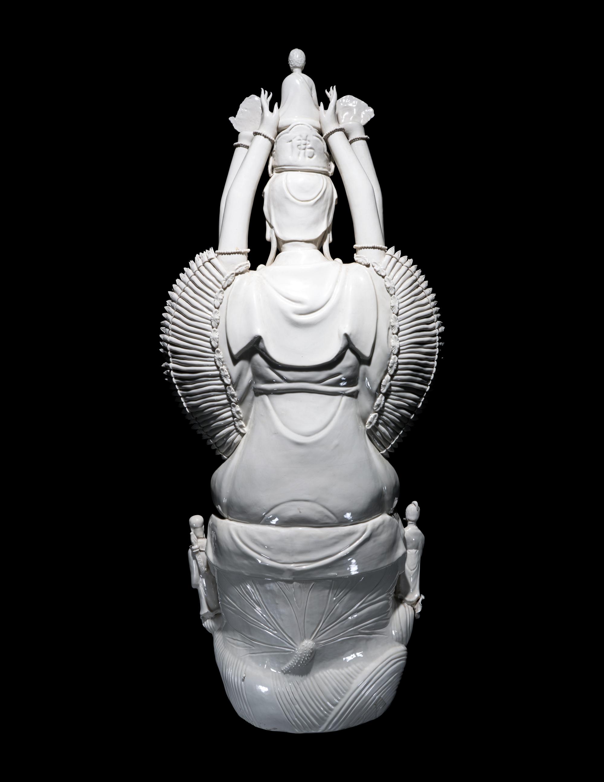 A Chinese Blanc-de-Chine Porcelain Figure of Guanyin