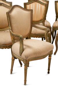 An Assembled Set of Twelve Venetian Painted Dining Chairs