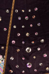 A Set of Aubergine Satin Ground Embroidered Silk Lady's Robe and Skirt