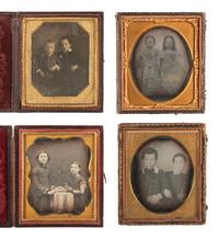 [EARLY PHOTOGRAPHY]. 33 sixth plate and quarter plate daguerreotypes of siblings in pairs & trios.