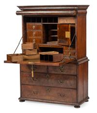 A William and Mary Walnut Secretary Desk