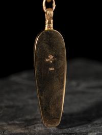 14K Gold Corn Cob Pendant, with Inlay
