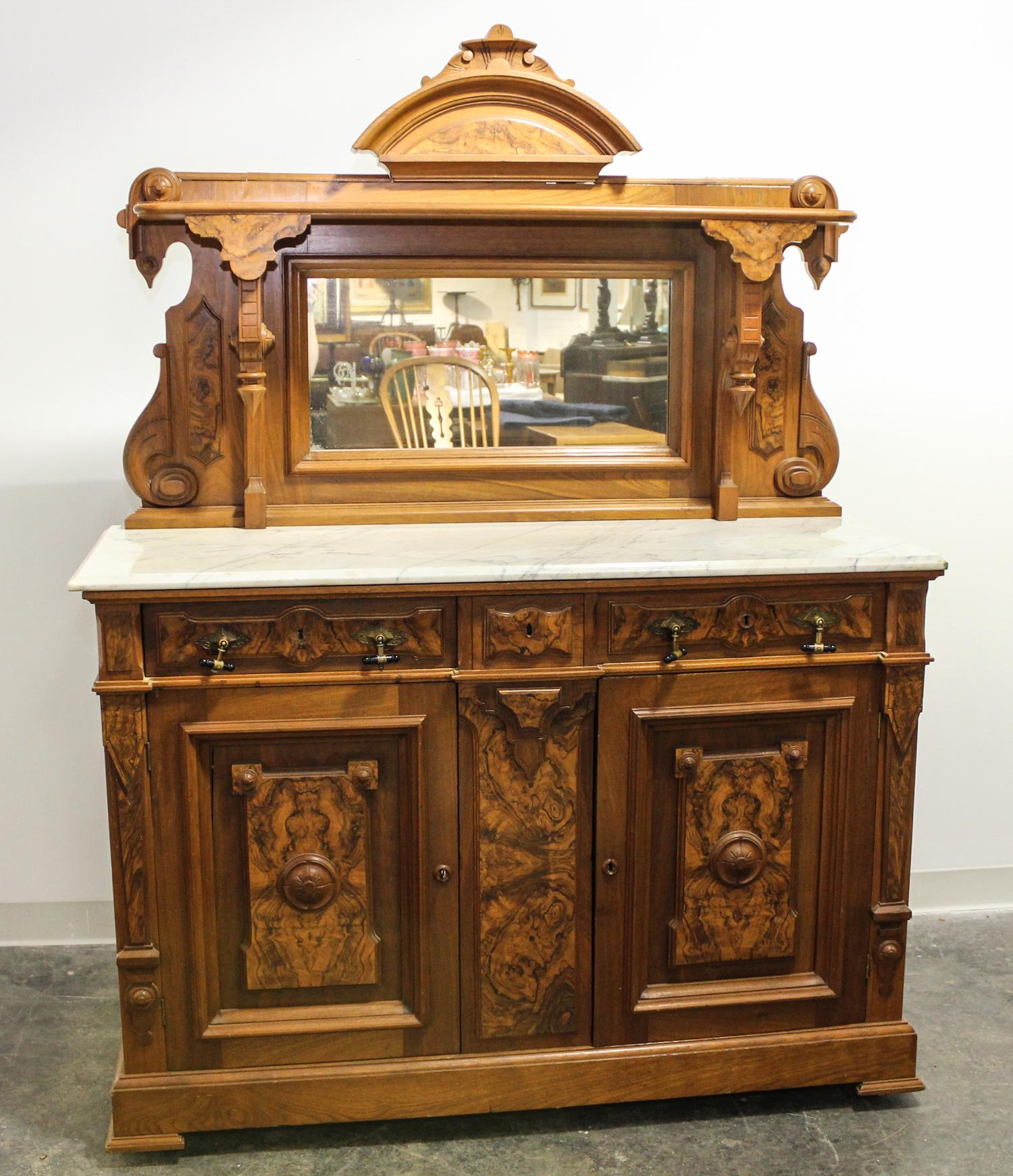 A Victorian Walnut Server Height 38 x width 65 x depth 22 inches. — 19TH CENTURY