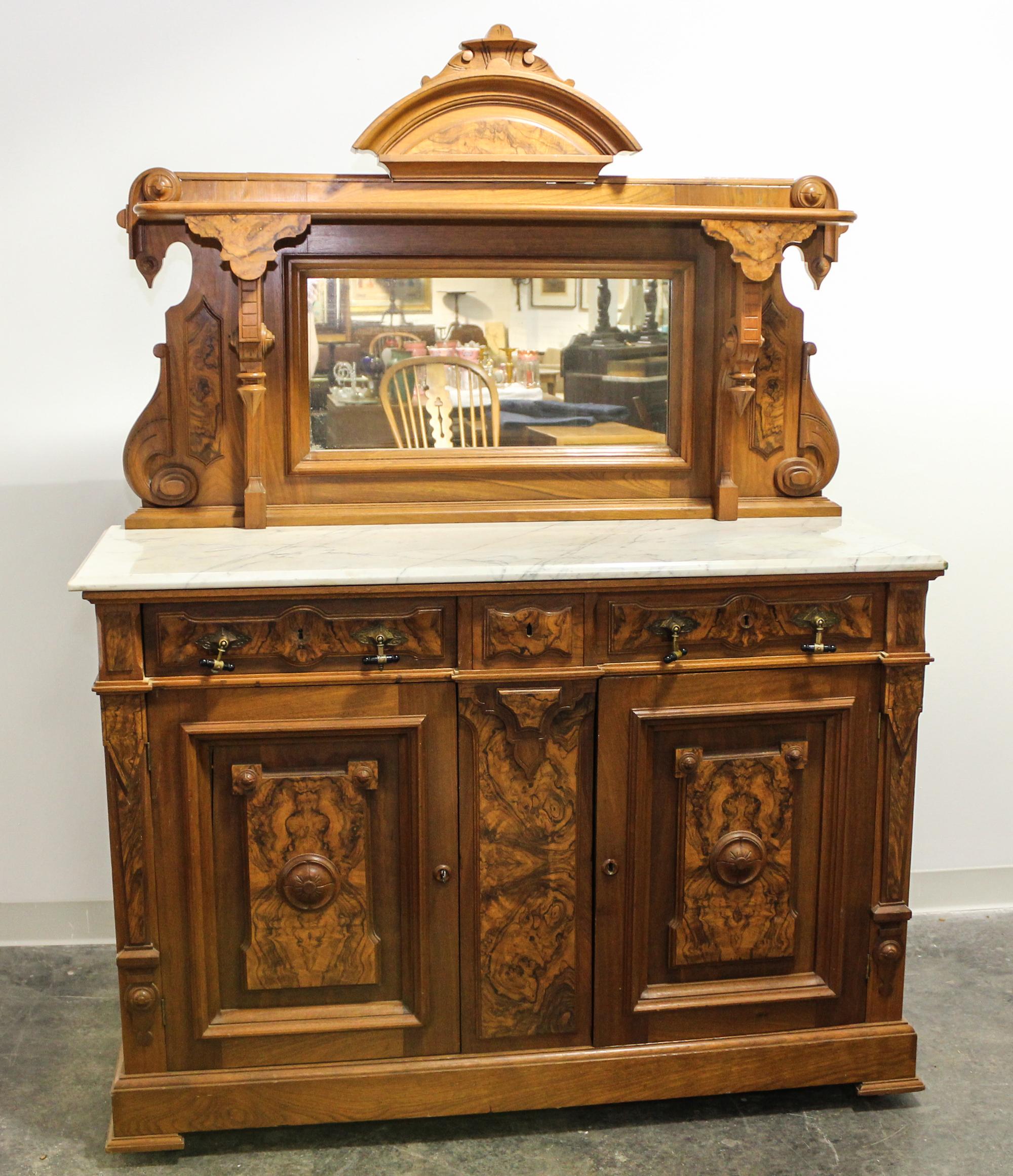 A Victorian Walnut Server Height 38 x width 65 x depth 22 inches. — 19TH CENTURY
