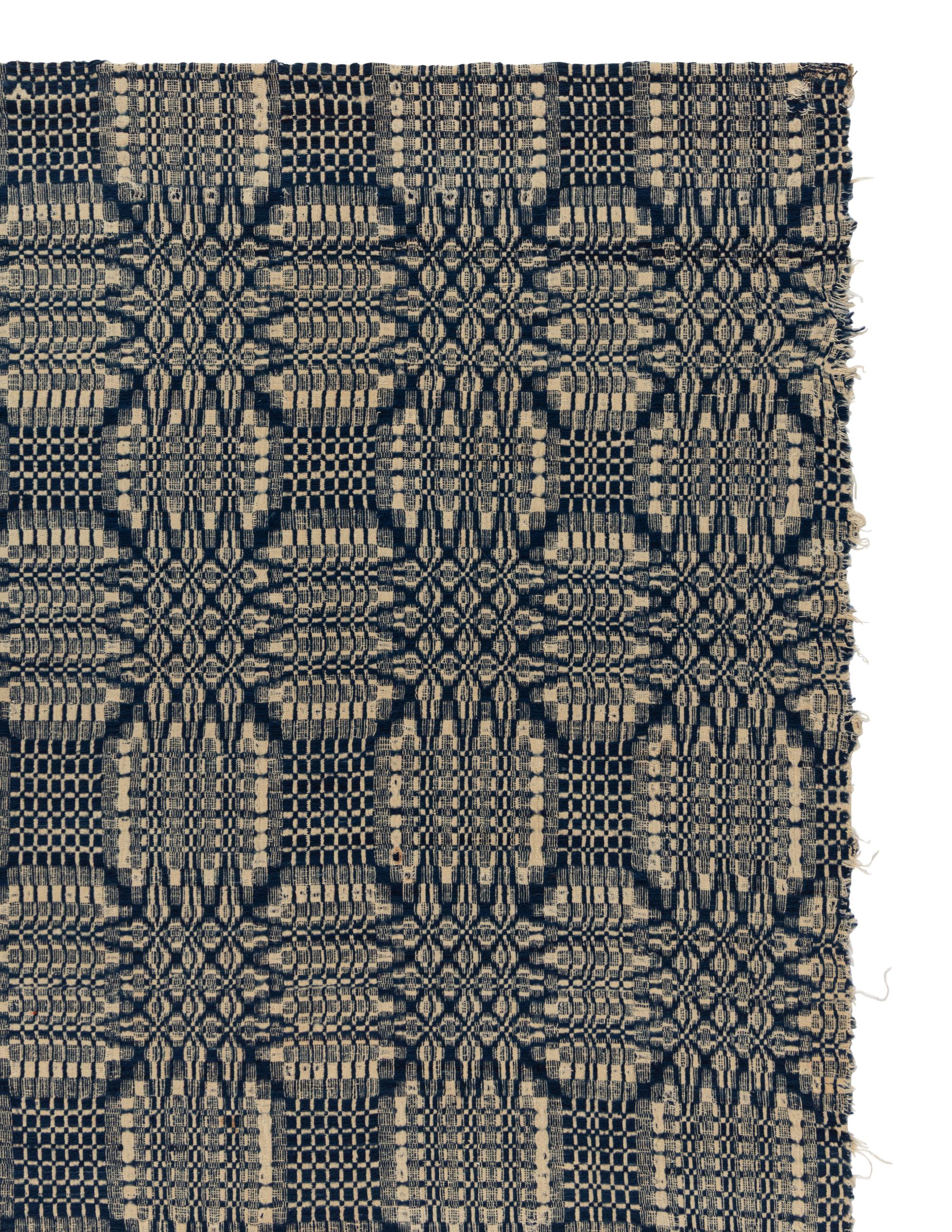 Three Cotton and Wool Jacquard Coverlets