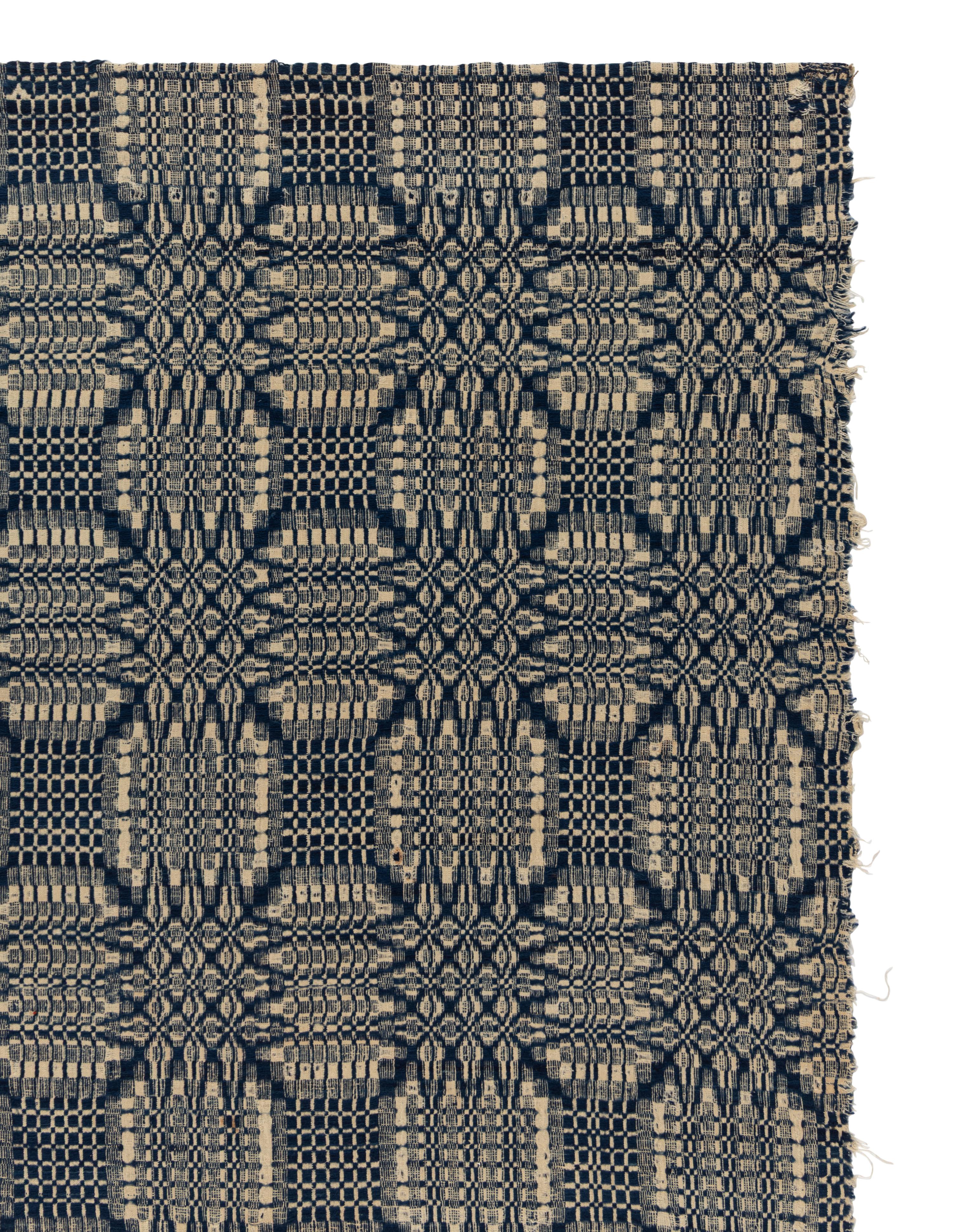 Three Cotton and Wool Jacquard Coverlets