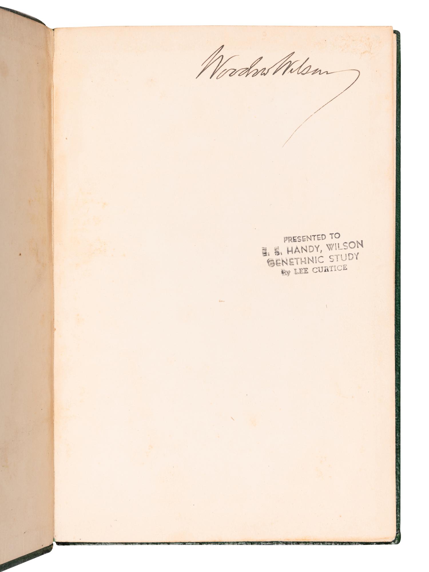 WILSON, Woodrow (1856-1924). Address of the President of the United States Delivered at a Joint Session of the Two Houses of Congress April 2, 1917 . Garden City, NY: Doubleday, Page & Company, 1917.