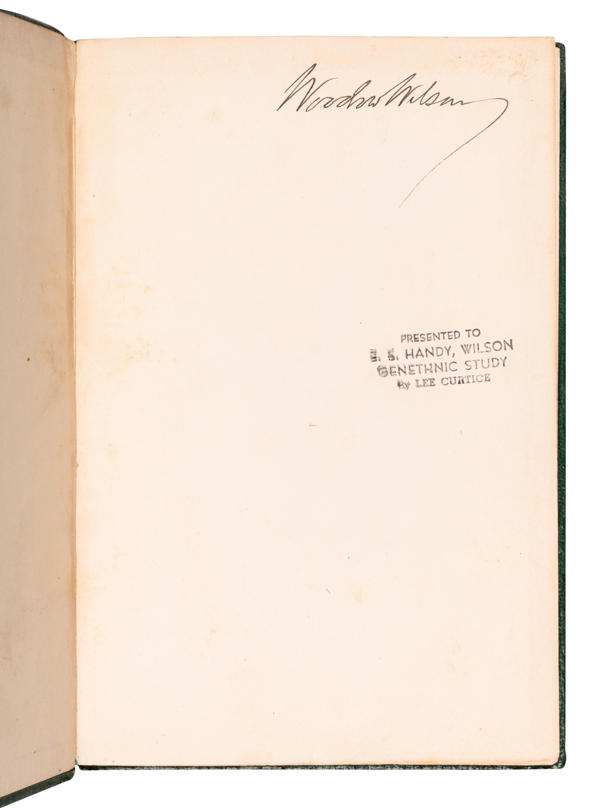 WILSON, Woodrow (1856-1924). Address of the President of the United States Delivered at a Joint Session of the Two Houses of Congress April 2, 1917 . Garden City, NY: Doubleday, Page & Company, 1917.