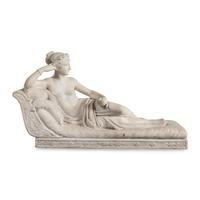 A French Carved Marble Figure of Pauline Bonaparte as Venus Victrix