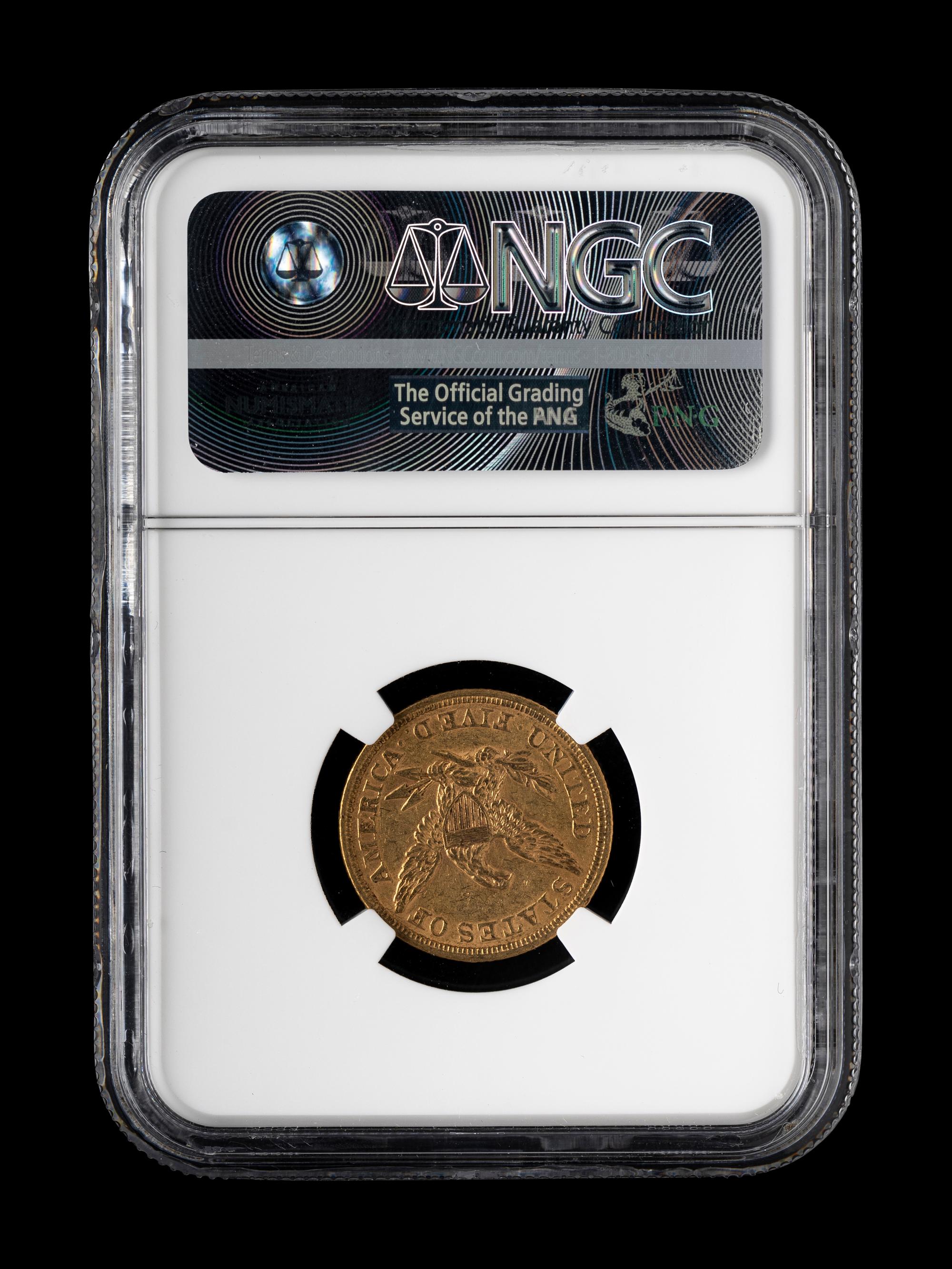An 1853 Liberty Head $5 Gold Coin (NGC AU50)