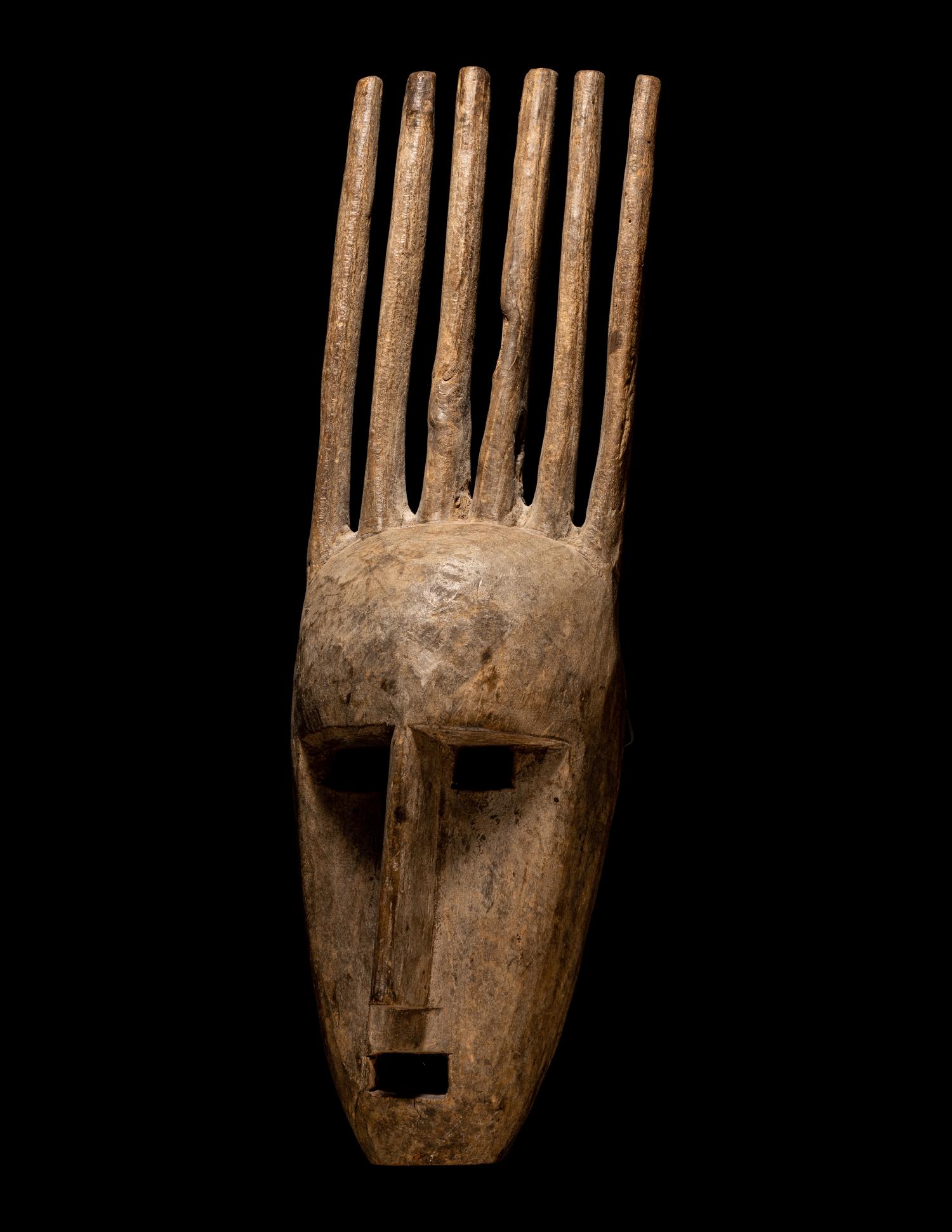 Two Bamana Kore Society Wood Masks