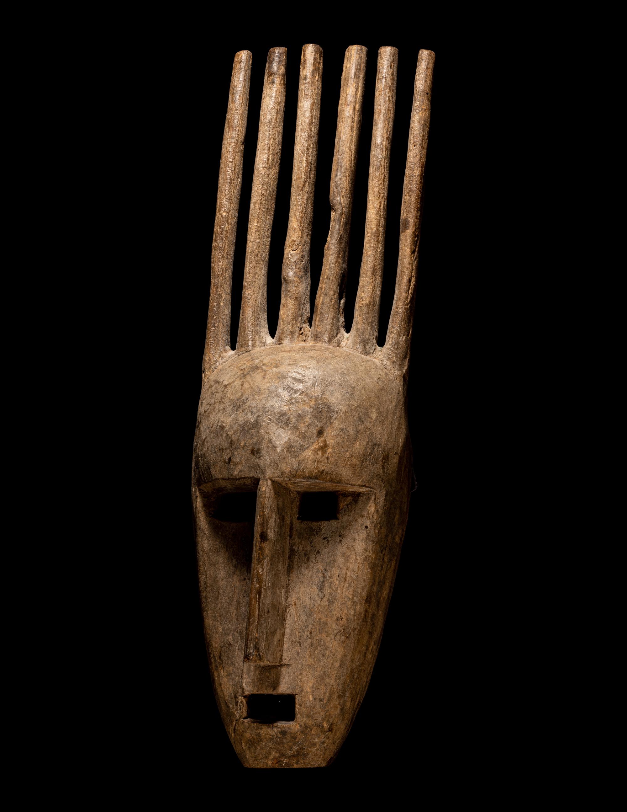 Two Bamana Kore Society Wood Masks