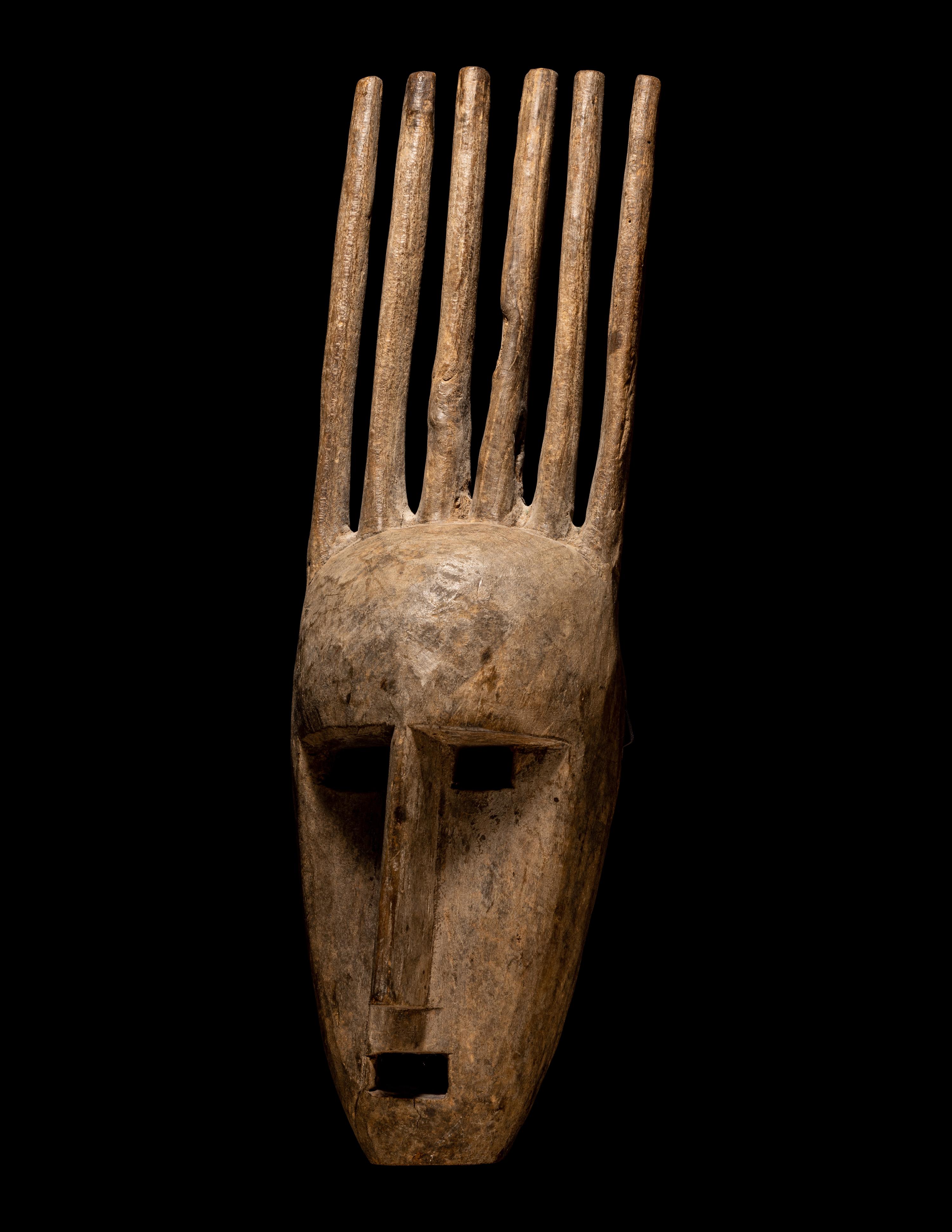 Two Bamana Kore Society Wood Masks
