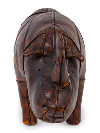 A Leather Rhinoceros Foot Stool Attributed to Dimitri Omersa — MID-20TH CENTURY