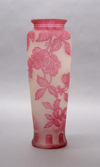 A Vessiere Cameo Glass Vase, Height 11 3/4 inches.