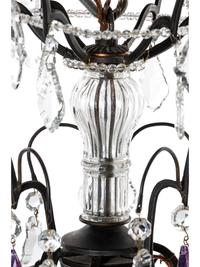 A French Bronze and Cut Glass Eight-Light Chandelier