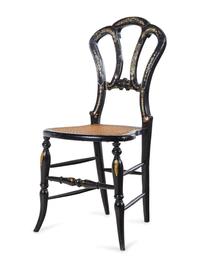 A Set of Four French Mother-of-Pearl Inlaid Side Chairs