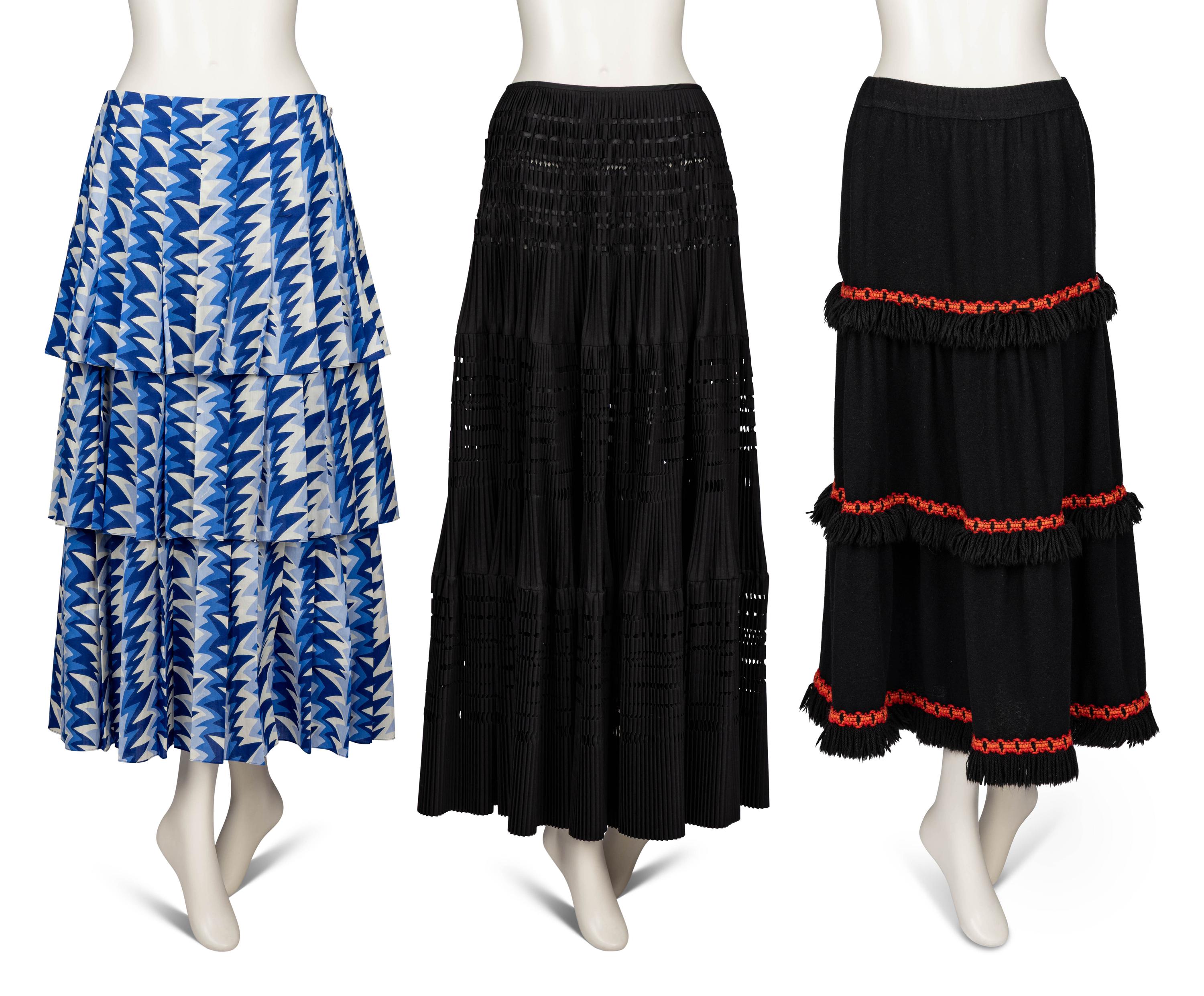 Three Designer Maxi Skirts; Chanel, Alaïa, Saint Laurent