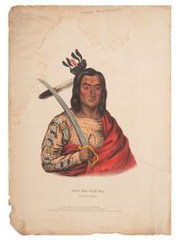 [McKENNEY & HALL]. A group of 3 large folio hand-colored lithographs of Sioux and Salish. 1836-1838.