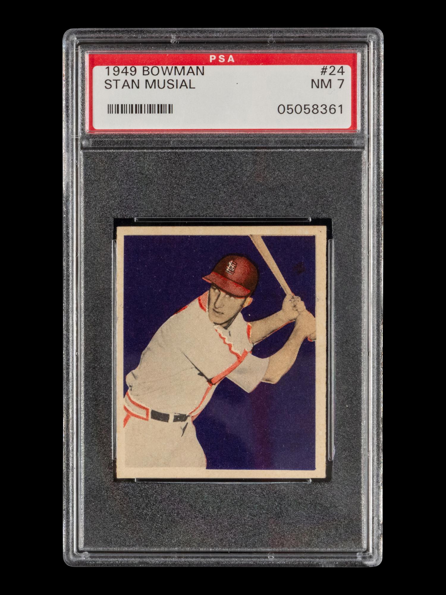 A 1949 Bowman Stan Musial Baseball Card No. 24 (PSA 7 NM)