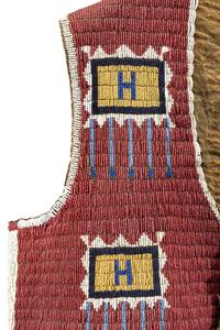 Cheyenne River Sioux Beaded Pictorial Hide Vest