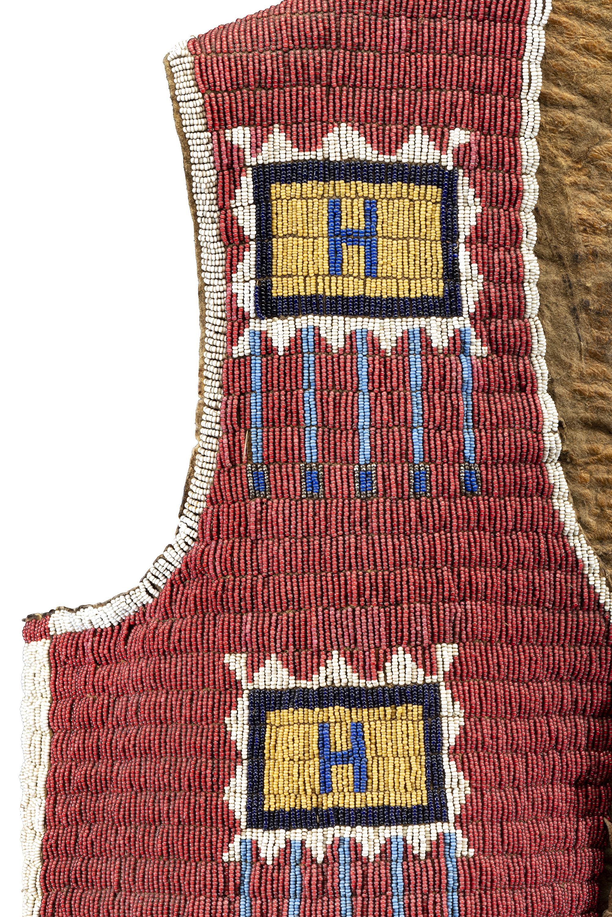 Cheyenne River Sioux Beaded Pictorial Hide Vest