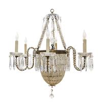 A French Gilt Metal and Cut Glass Six-Light Chandelier