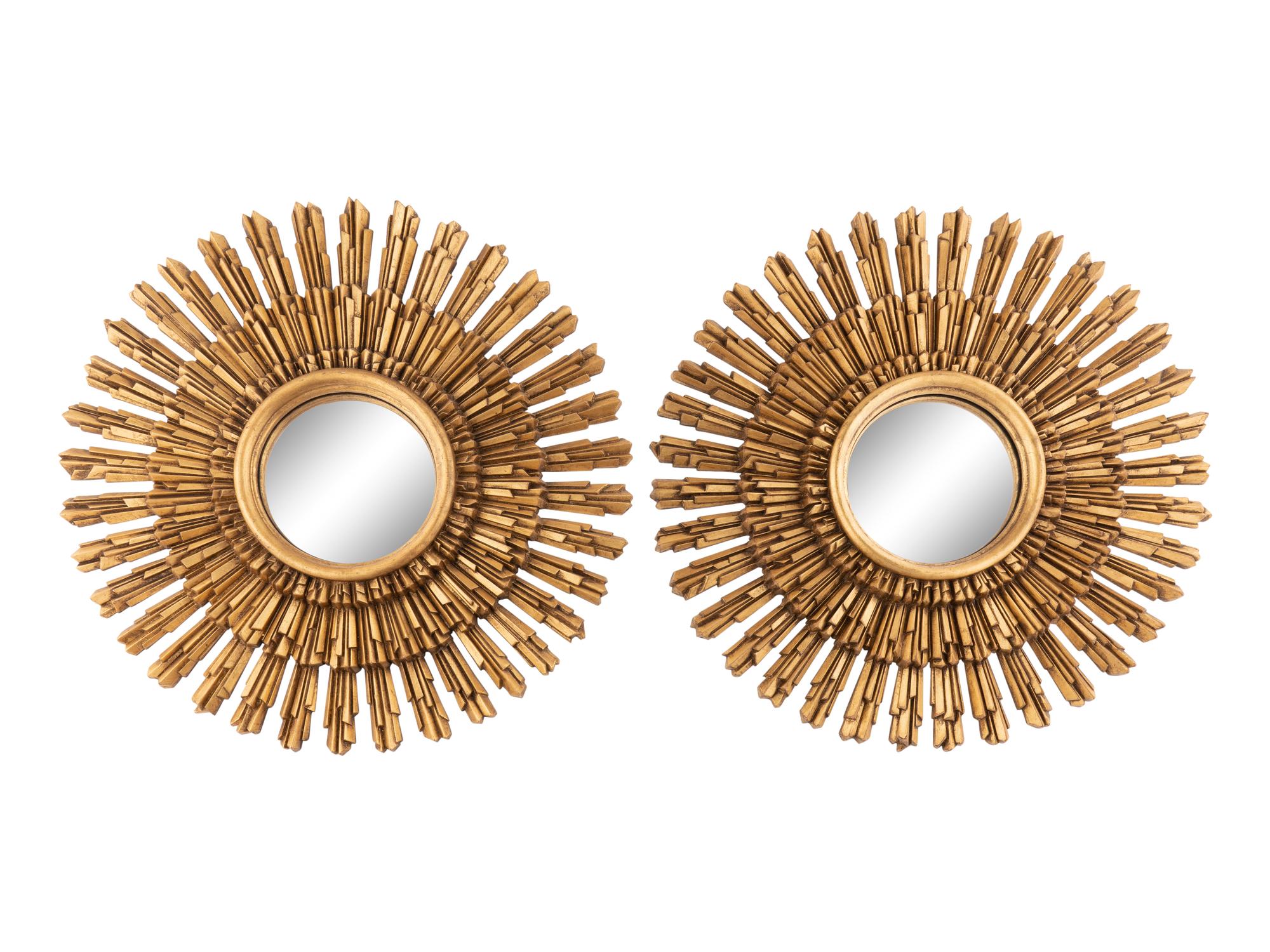 A Pair of Giltwood Sunburst Mirrors