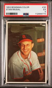 A 1953 Bowman Color Stan Musial Baseball Card No. 32 (PSA 5 EX)