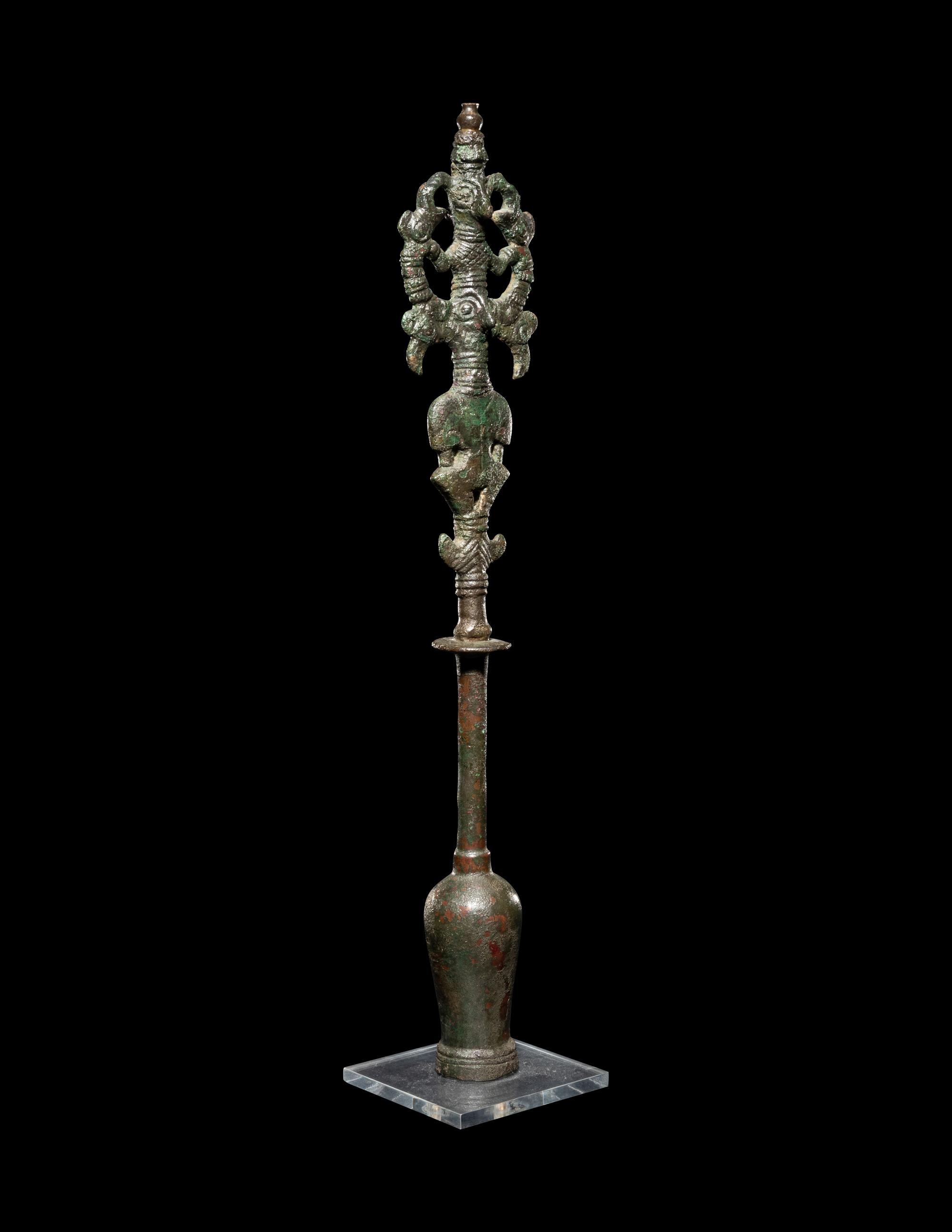 A Luristan Bronze Standard Finial with the Master of the Animals