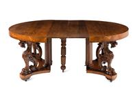 A Renaissance Revival Carved Oak Dining Table in the Manner of R. J. Horner