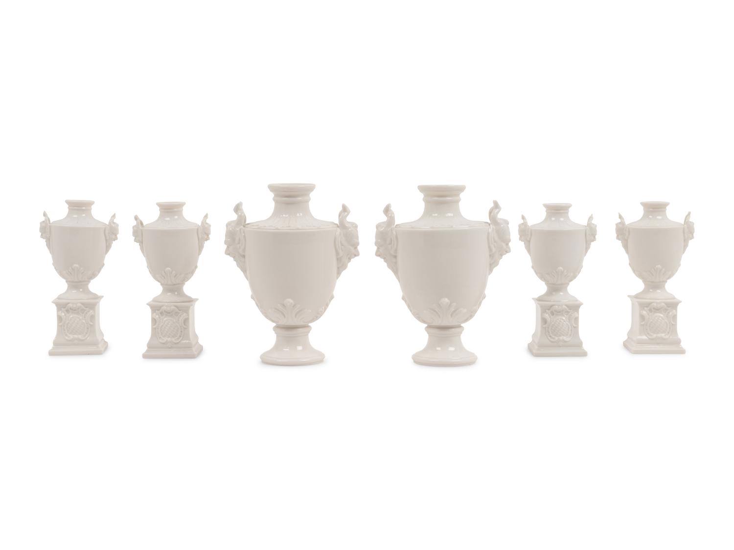 A Set of Six Nymphenburg Porcelain Urns