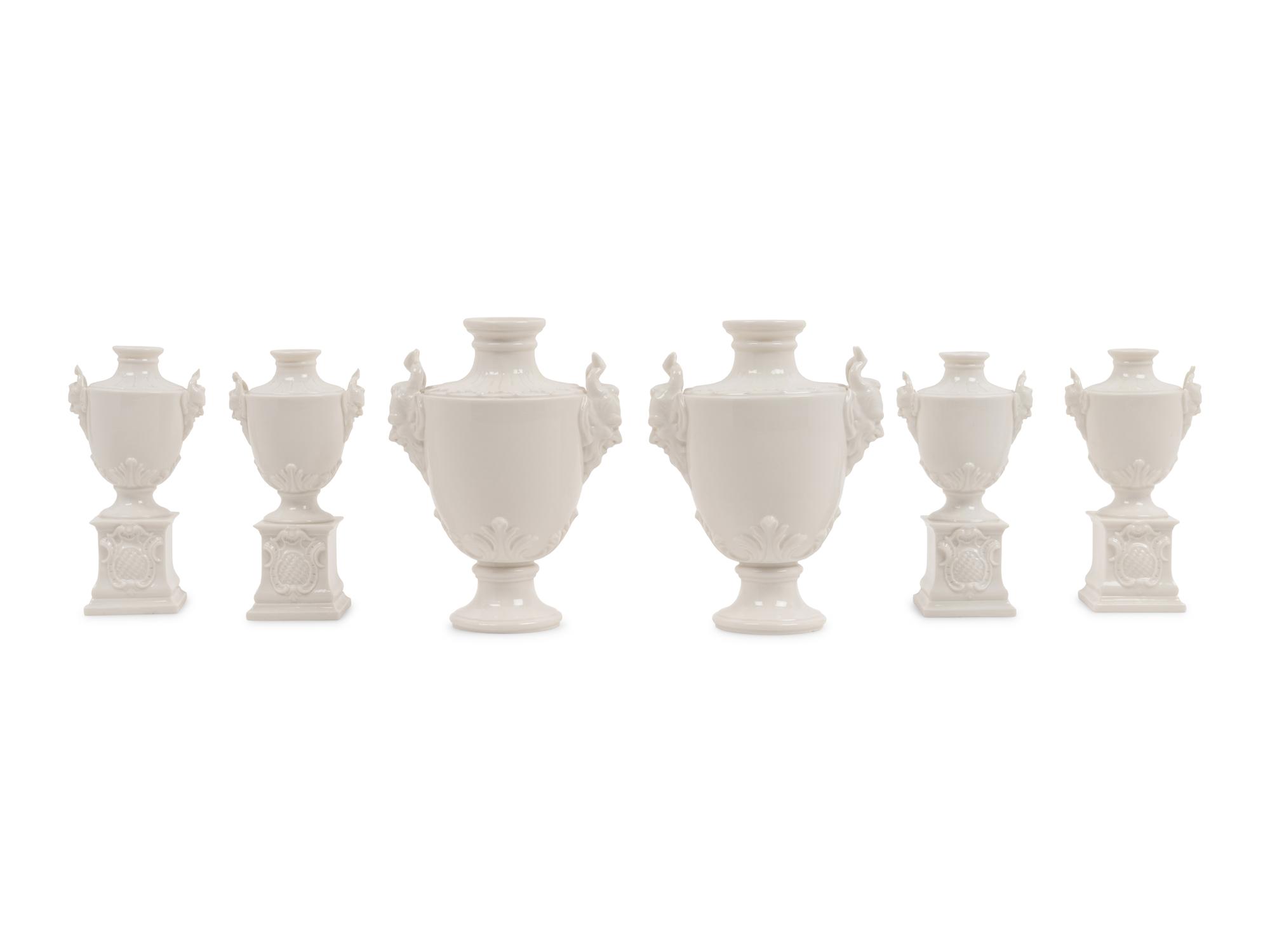A Set of Six Nymphenburg Porcelain Urns