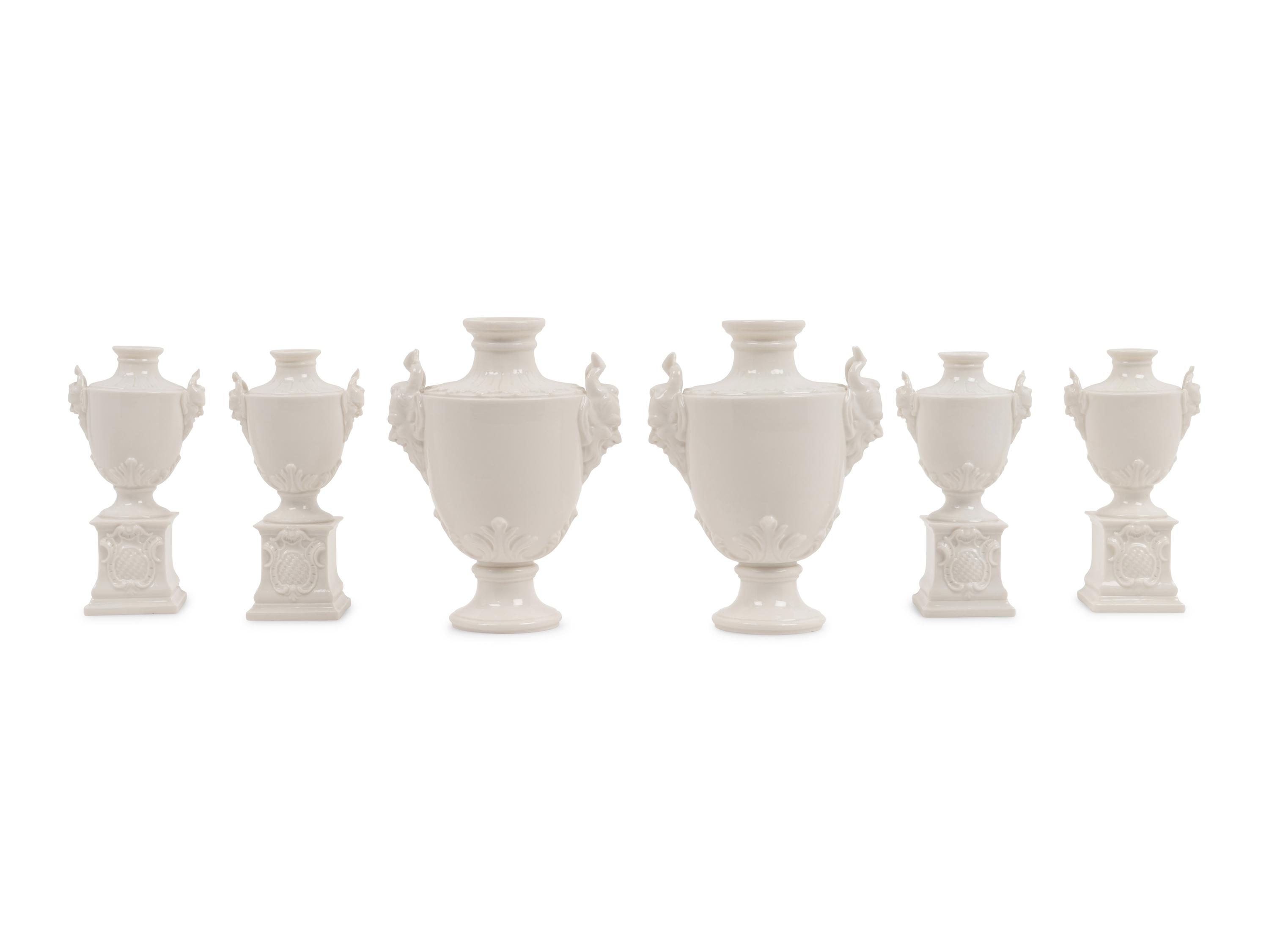 A Set of Six Nymphenburg Porcelain Urns