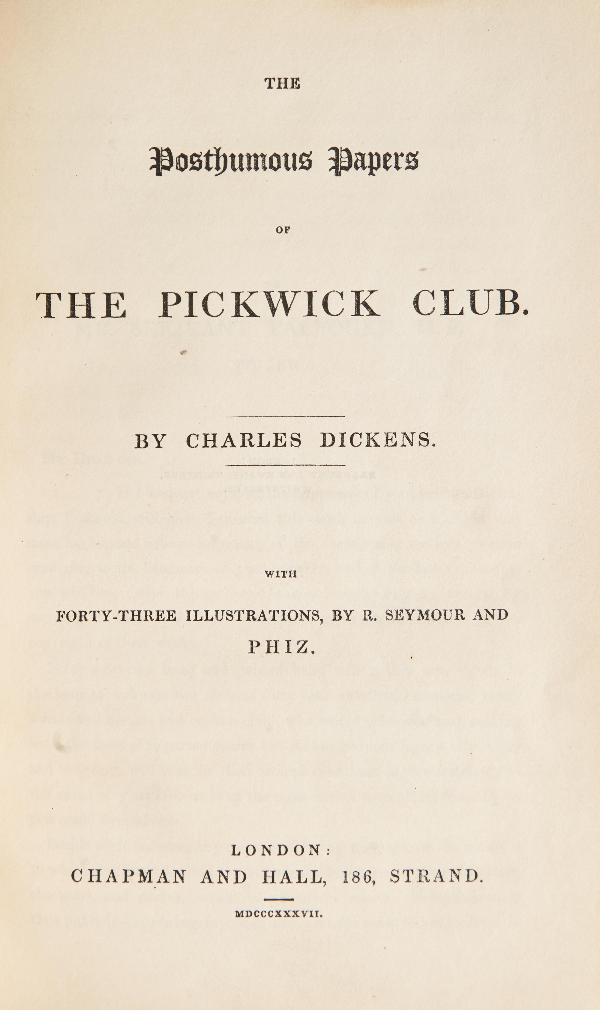 [Fore-Edge Painting] Dickens, Charles. The Posthumous Papers of the Pickwick Club