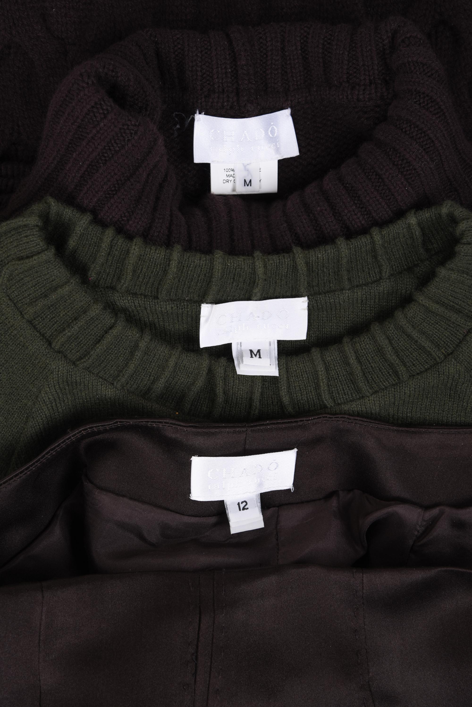 Three Chado Ralph Rucci Items: Two Sweaters and One Pair of Pants, 2000-10s