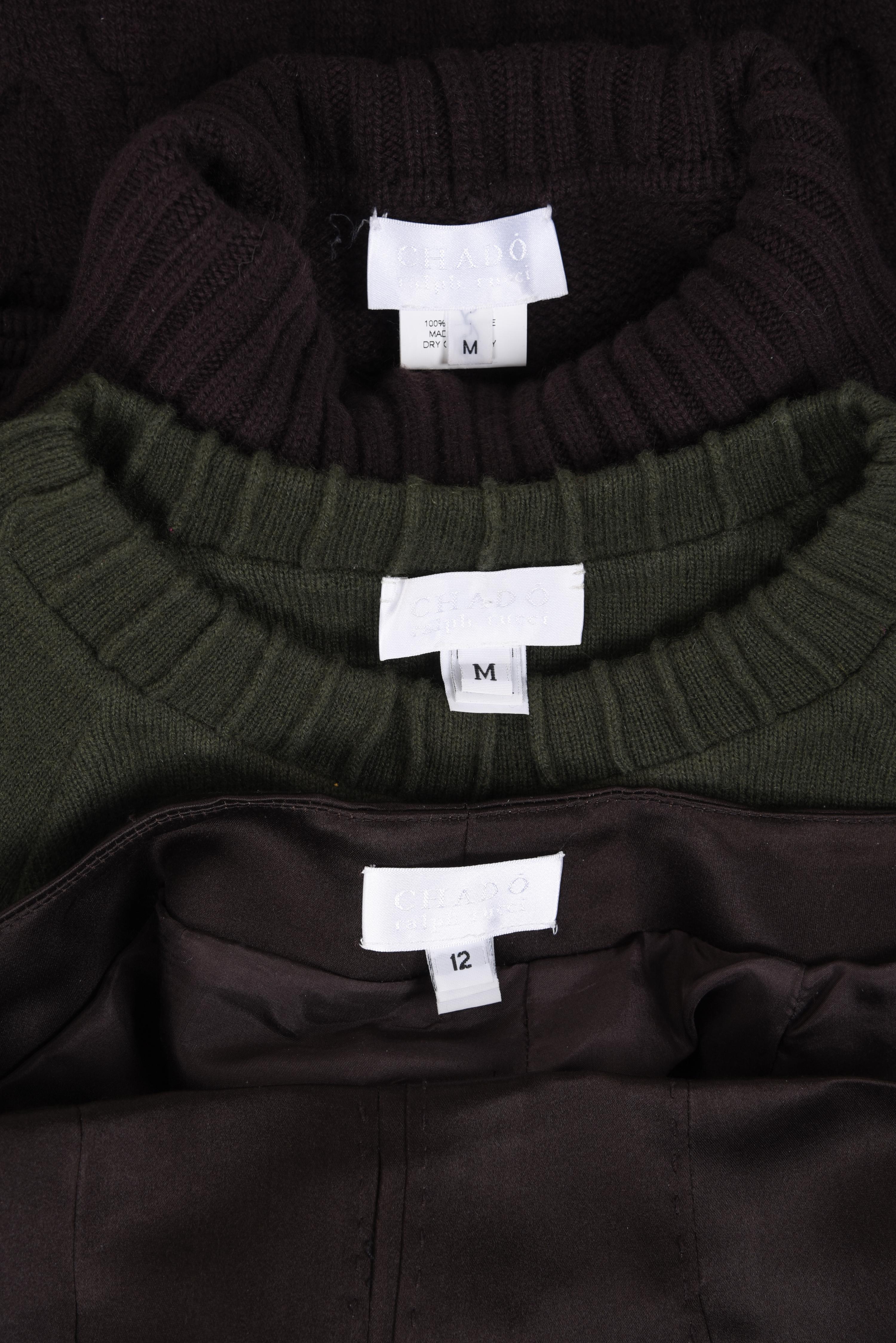 Three Chado Ralph Rucci Items: Two Sweaters and One Pair of Pants, 2000-10s