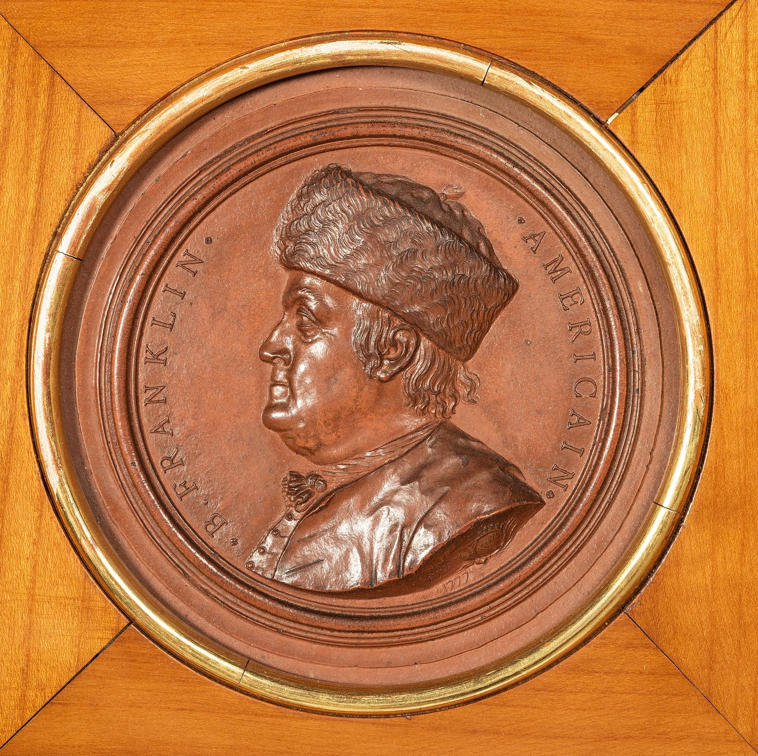 A Terra Cotta Portrait Medallion of Benjamin Franklin