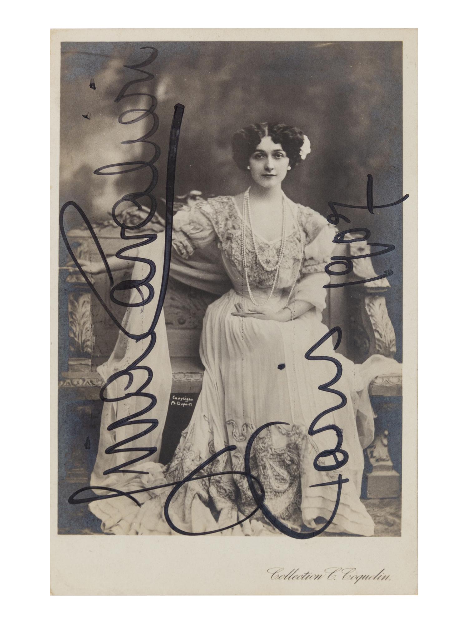 [20TH-CENTURY OPERA SINGERS]. A group of 6 signed photographic postcards or cabinet photographs of opera singers from the 1900s, comprising images of: