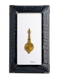 A Jaeger-LeCoultre Brass and Alligator Skeleton Clock Retailed by Asprey & Co.