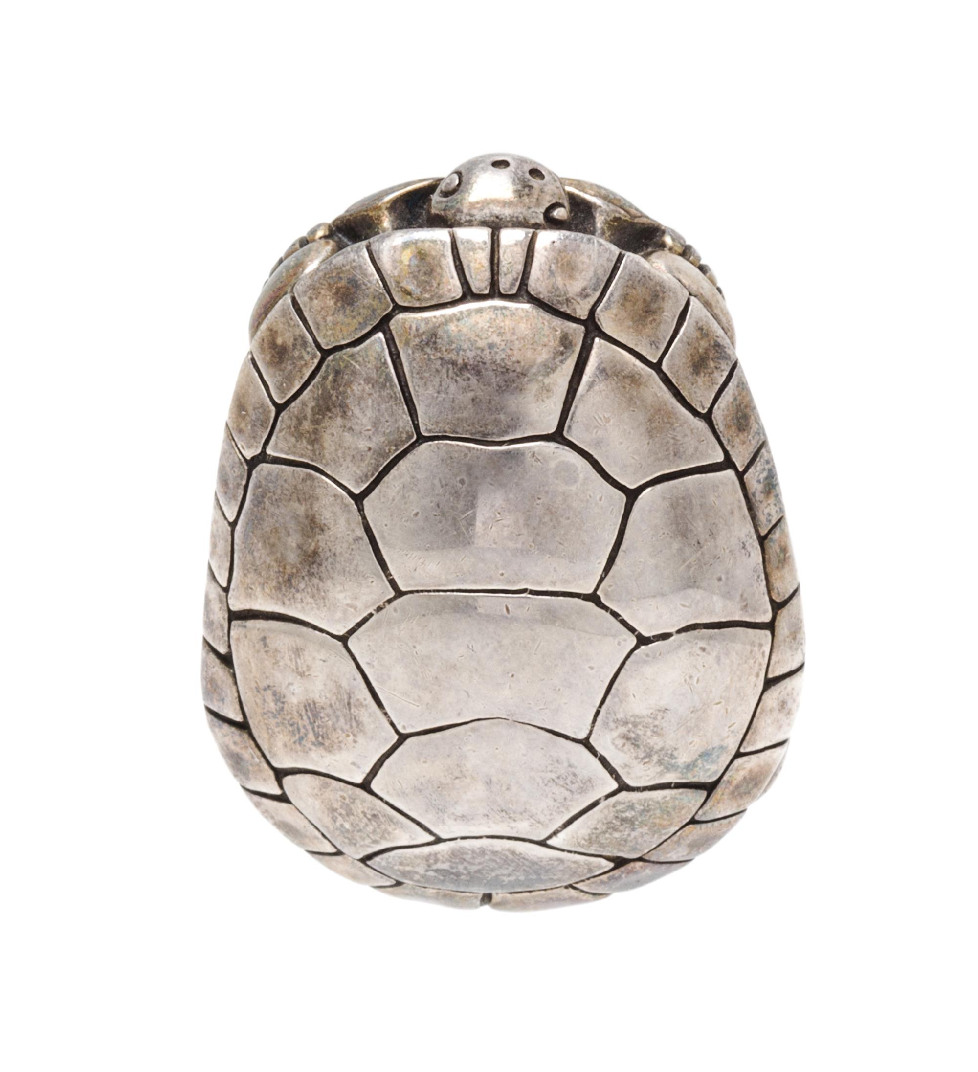 A Sterling Silver "Tuffy Turtle" Brooch, Kieselstein Cord, 1996, 18.60 dwts.