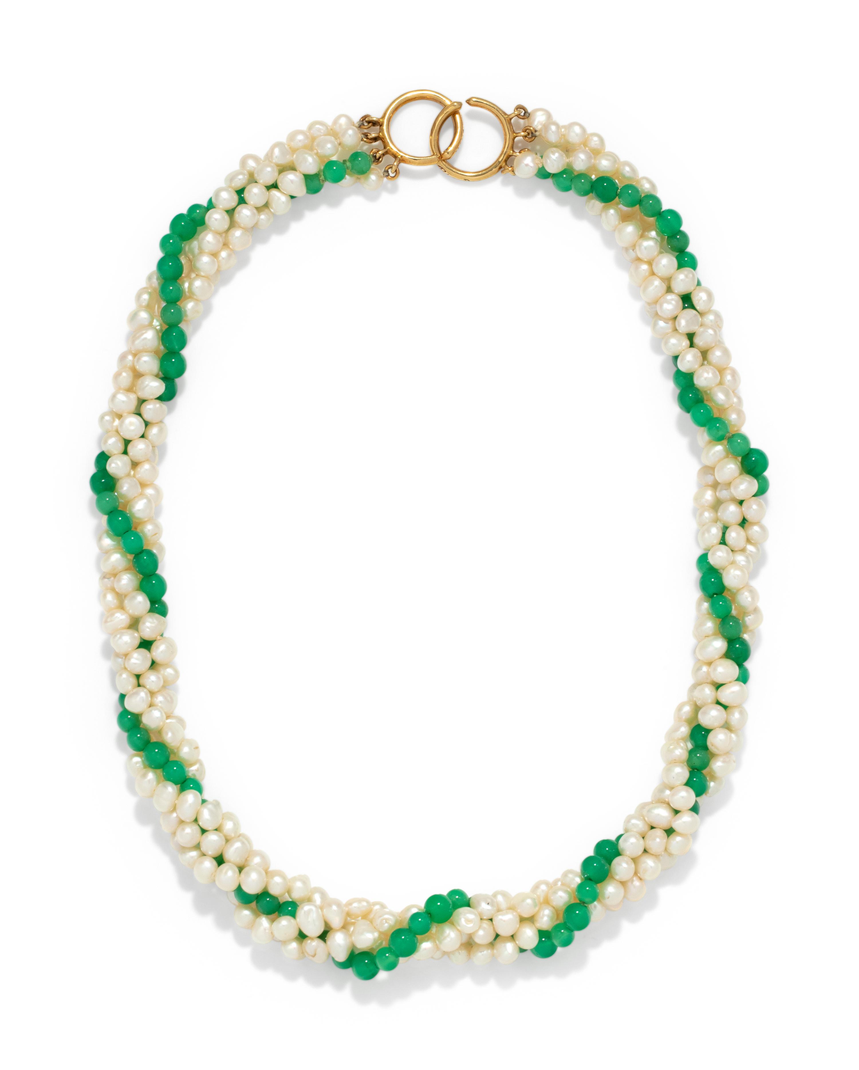 TIFFANY & CO., PALOMA PICASSO, CULTURED PEARL AND CHRYSOPRASE TORSADE NECKLACE