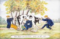 A Dutch Delft Proverb Tile Scene